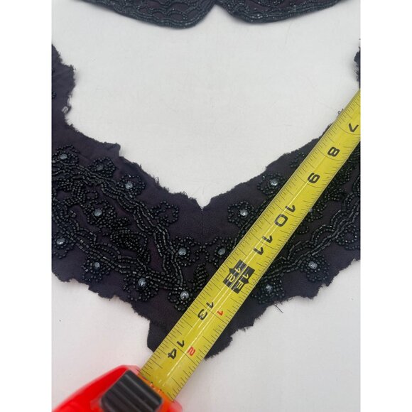 Handmade Beaded Black Lace Applique Trim For Sewing/Costume DIY Projects - Picture 8 of 11